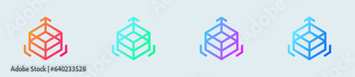 Photography Three dimensional line icon in gradient colors
