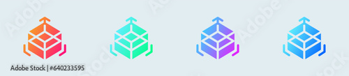 Three dimensional solid icon in gradient colors. 3d signs vector illustration.