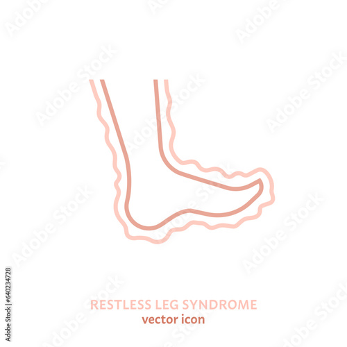 Restless leg syndrome outline icon. RLS linear sign.
