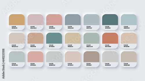 Color Palette, Procreate Color Swatches in RGB, HEX Colors, Paint Color Palette, Pastel Colour in HEX Codes Catalog, Pastel Neutral Color Tones Pantone