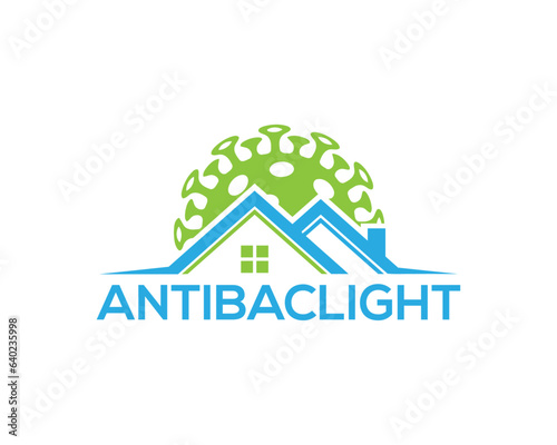 Stay home, stay safe- typography in a blue color home and fighting hand against virus. that means the home is completely protected from Corona virus. The concept of quarantine and stay at home.

