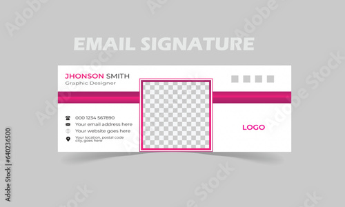 Email signature design template with vector format.