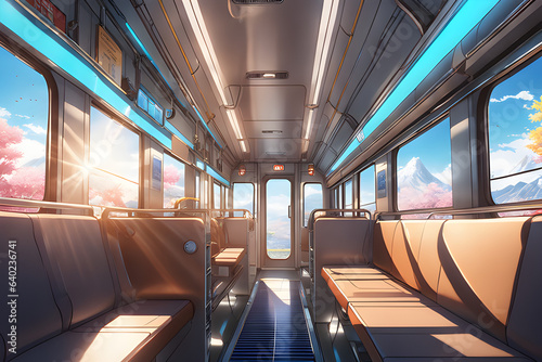 interior of a train, Generative AI photo