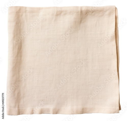 Natural cloth kitchen napkin, linen tablecloth isolated.