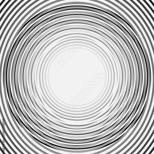 Vector abstract geometric illustration in the form of concentric circles on a gray and white background
