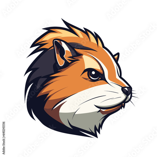 Esport vector hamster logo on white background side view, hamster icon, hamster head, hamster sticker