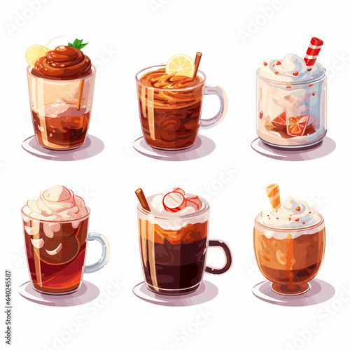 set of warming winter drinks