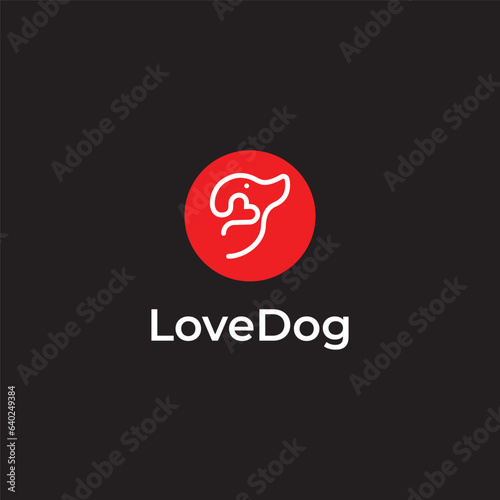 dog loves pet shop logo design template vector and fully editable