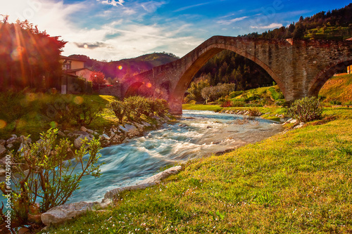 Ponte San Donato know as Lady's Bridge. Modigliana, Forlì, Emilia Romagna, Italy, Europe.