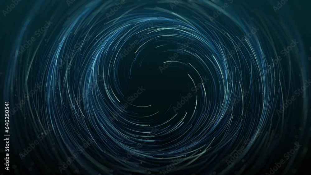 Concentric Circles Of Spinning Particles/ 4k animation of abstract spinning particles lights in concentric circular moves with glow effect and depth of field blur