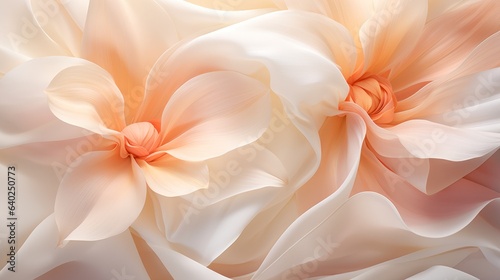 the soft elegance of a fabric draped in the form of petals. Refined charm, close-up. 
