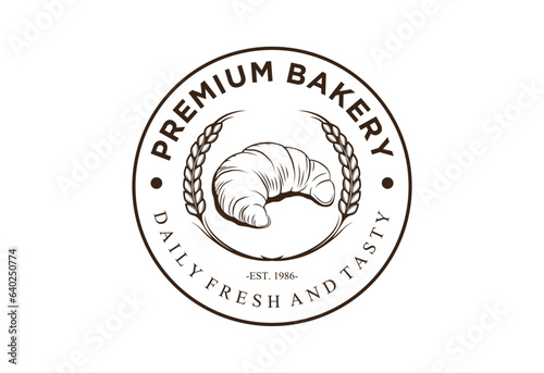 Bakery logo, Cake Shop Label Vector Logo Stamp, Bakery bread and cakes vector design logo