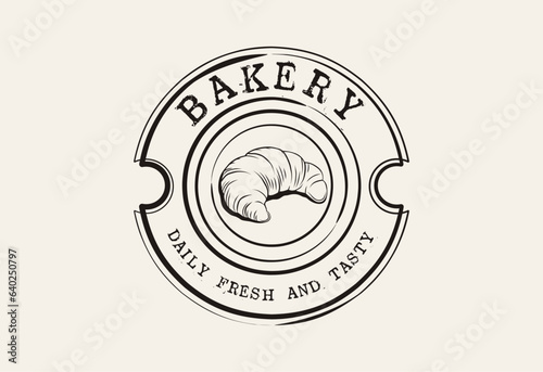 Bakery logo, Cake Shop Label Vector Logo Stamp, Bakery bread and cakes vector design logo
