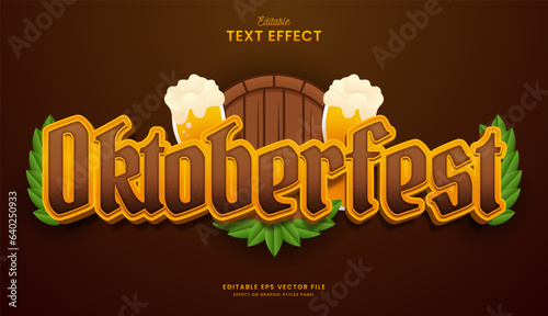 decorative oktoberfest germany festival editable text effect vector design