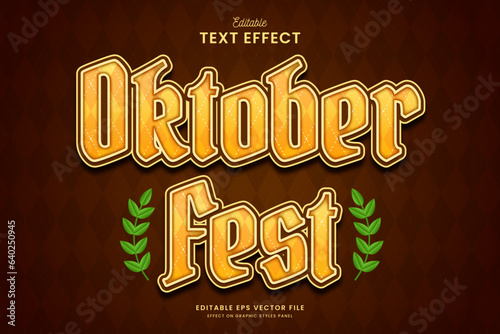 decorative oktoberfest germany festival editable text effect vector design photo