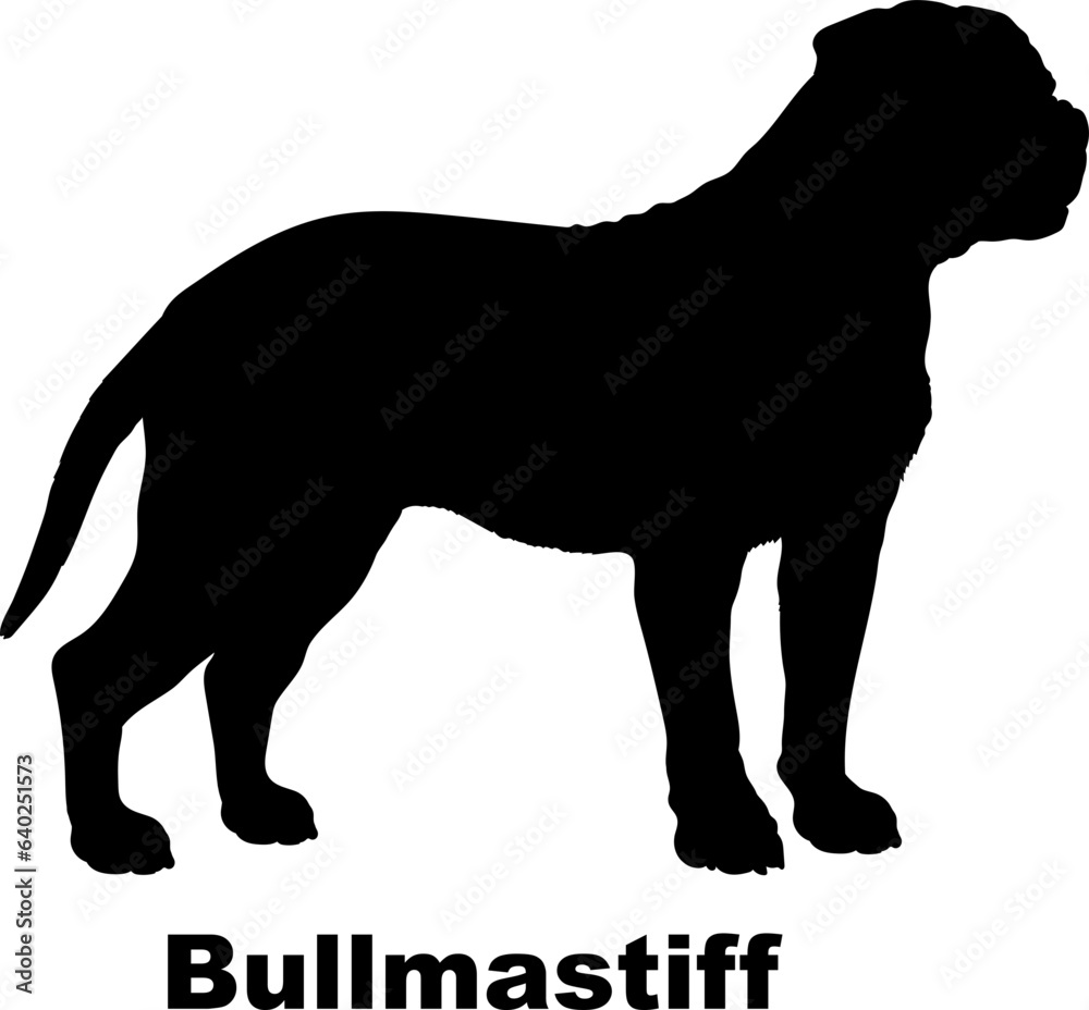 Bullmastiff dog silhouette dog breeds Animals Pet breeds silhouette
