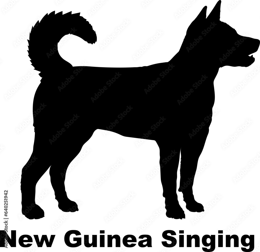 New Guinea Singing dog silhouette dog breeds Animals Pet breeds silhouette