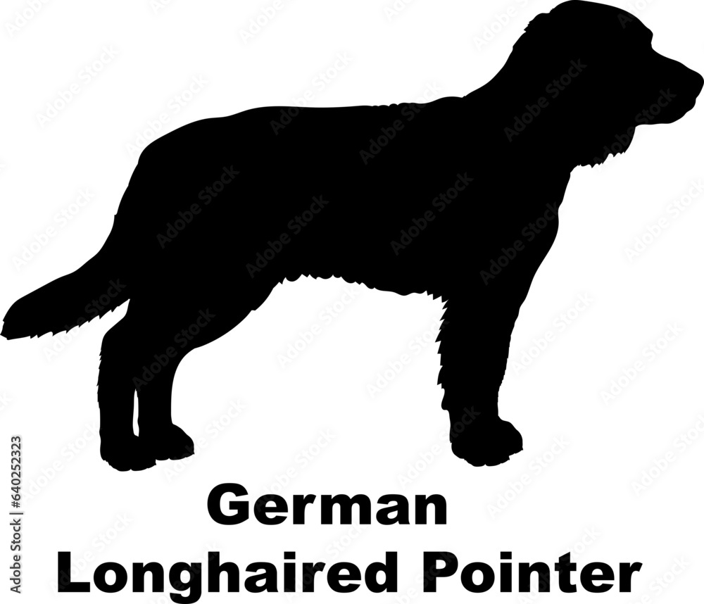  German Longhaired Pointer dog silhouette dog breeds Animals Pet breeds silhouette
