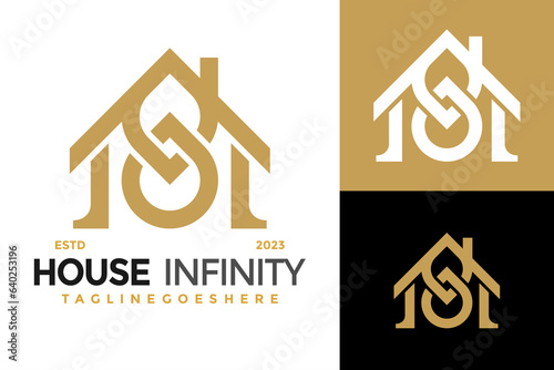 House Infinity logo design vector symbol icon illustration