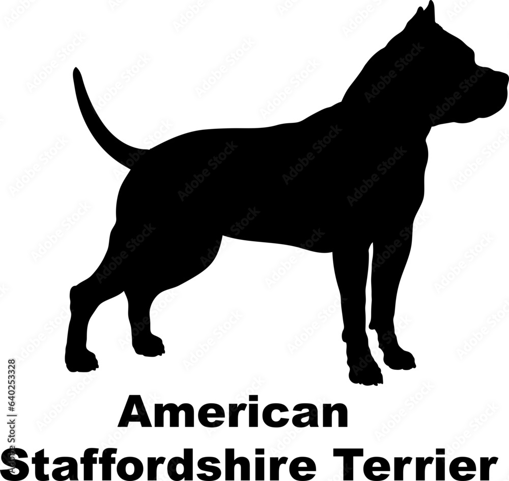 American Staffordshire Terrier dog silhouette dog breeds Animals Pet breeds silhouette