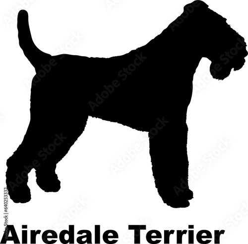 Airedale Terrier. dog silhouette dog breeds Animals Pet breeds silhouette