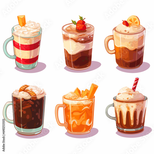 set of warming winter drinks