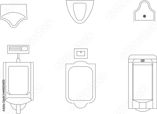 Public urinal design vector illustration sketch for public bathroom