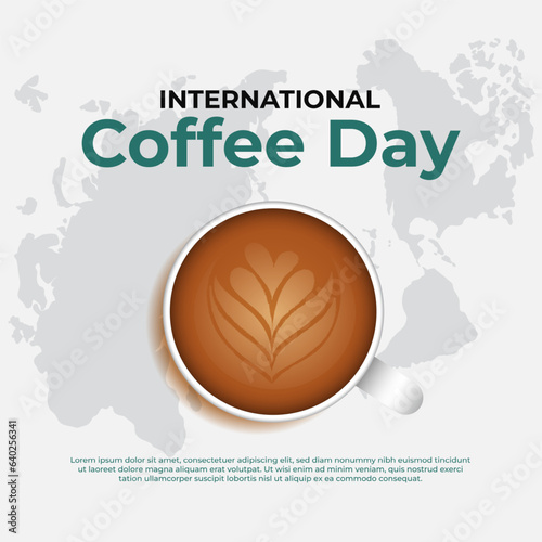 Flat international coffee day background