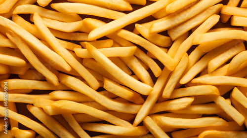 French fries background. Top view