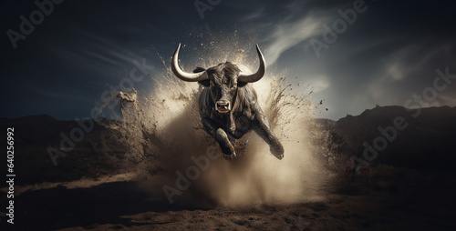 wild bull bucking a bucket hd wallpaper