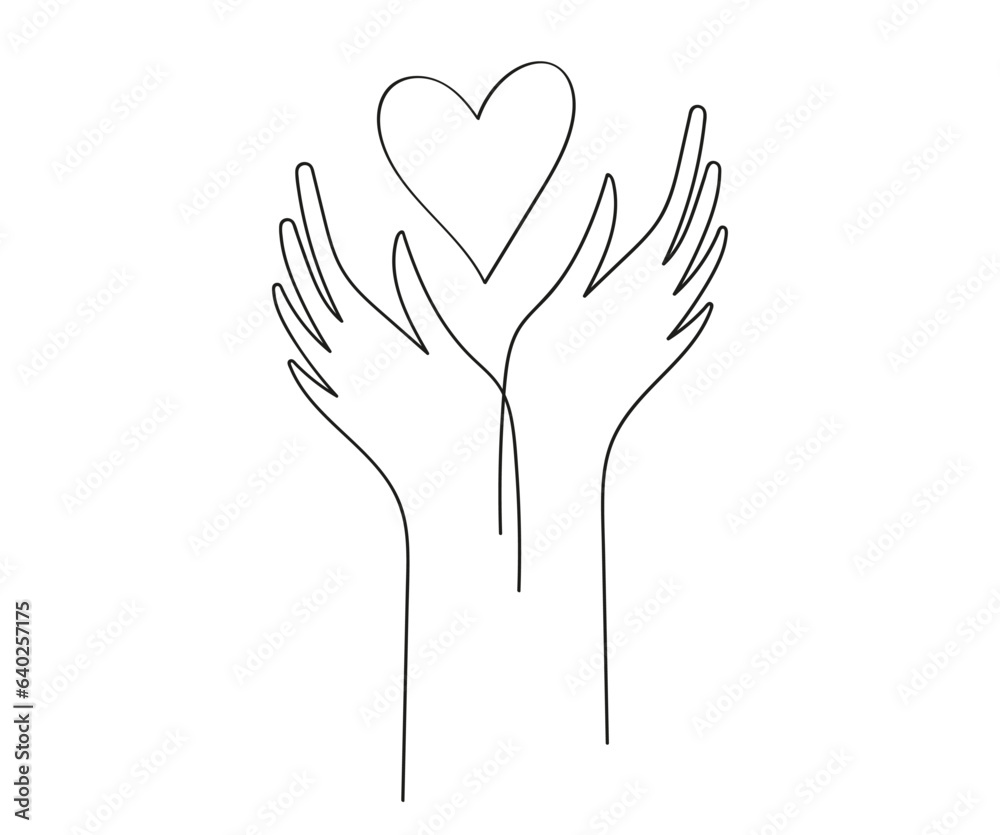 Fototapeta premium Hand holding a heart icon vector doodle.