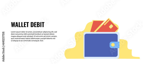 Vector illustration of money and wallet. Modern flat in continuous line style.