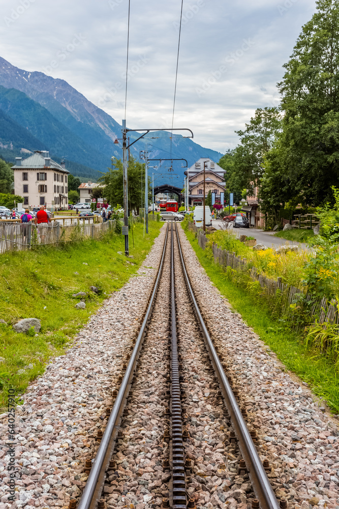 Chamonix, voie ferrée du train de Montenvers