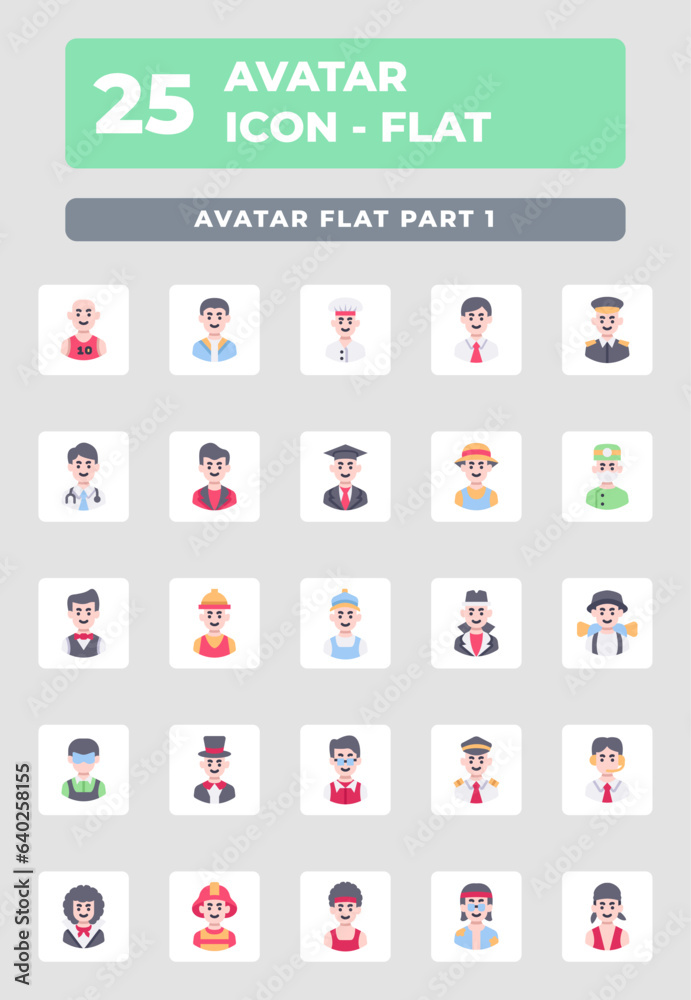 Professions And Occupations Avatar Icon Flat Style Professions And Occupations Avatar Icon Flat Style