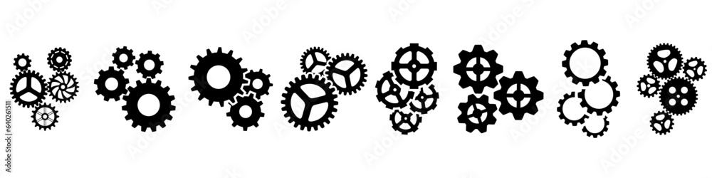 Gear icon vector set. clockwork illustration sign collection. Mechanics symbol.