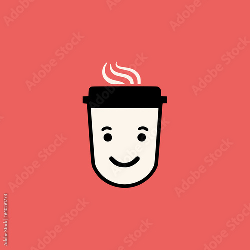 simple beverage recipe maker mobile app technology logo vector illustration template design