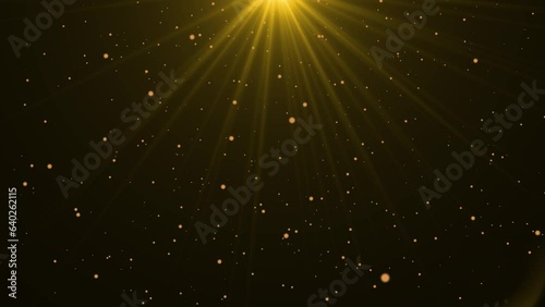 Beautiful blue dust particles with flare on black background