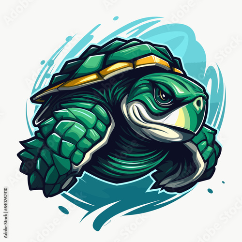 Esport vector logo turtle on white background side view, turtle icon, turtle head, turtle sticker