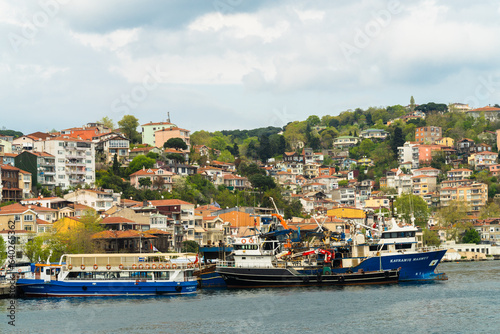 View of the port of Sariyer - district located on the European side of Istanbul - Turkey photo