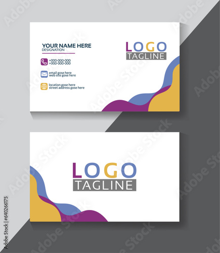 Clean business card template. Double sided business card design.