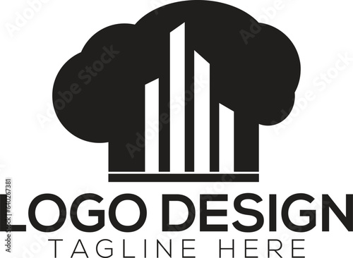 Chef hat house Restaurant logo design
