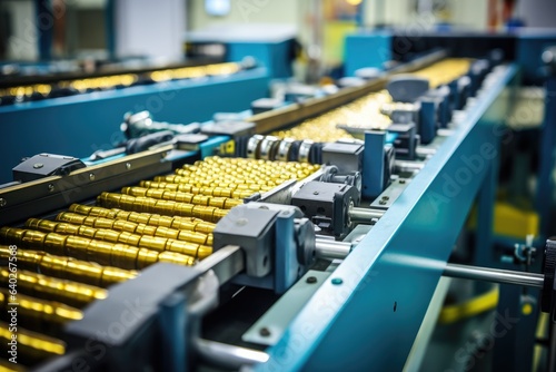 Manufacture of shells and cartridges on the assembly line of a military plant