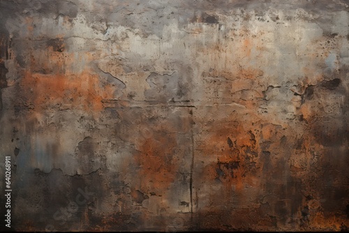 Weathered and textured metal background  highlighting the raw and industrial aspect of metal surfaces. Generative AI