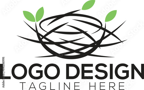 Bird nest logo vector