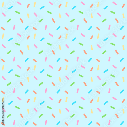 Colorful sprinkles and confetti pastel seamless pattern blue background vector