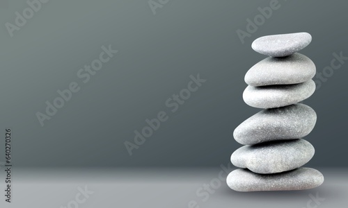 pyramid of round stones, balance concept