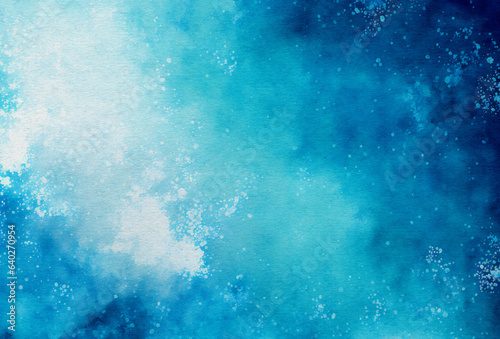 abstract blue watercolor painted background © Harry