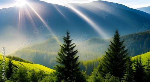 sunset in the mountains - generative ai
