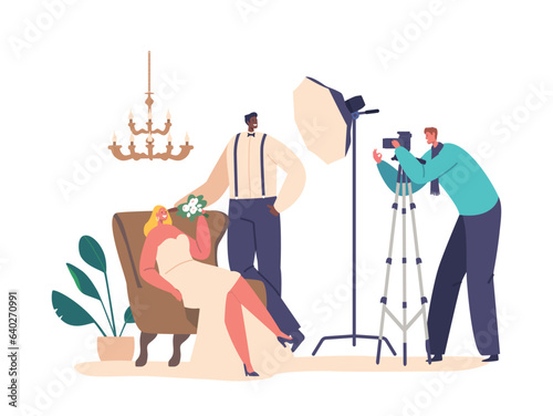 Newlywed Characters Capture The Magic Of Special Day With A Studio Wedding Photo Session with Professional Lighting