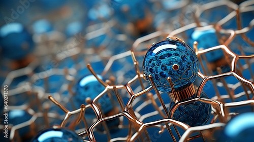 Nanotechnology creative icon. Nanoparticles, Nanotmaterials, Scientific Discovery, Innovation, background photo